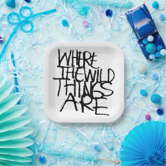 Wo die wilden Dinge sind | Handschriftlich Pappteller (Party)