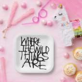 Wo die wilden Dinge sind | Handschriftlich Pappteller (Party)