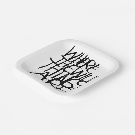 Wo die wilden Dinge sind | Handschriftlich Pappteller (Gewinkelt)