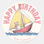 Wo die wilden Dinge sind | Happy Birthday Runder Aufkleber (Vorderseite)