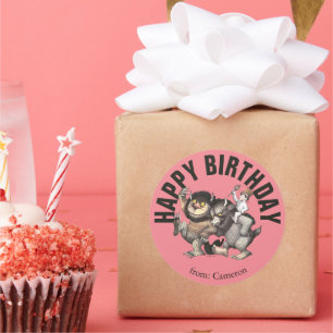 Wo die wilden Dinge sind   Happy Birthday Runder Aufkleber