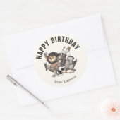Wo die wilden Dinge sind | Happy Birthday Runder Aufkleber (Umschlag)