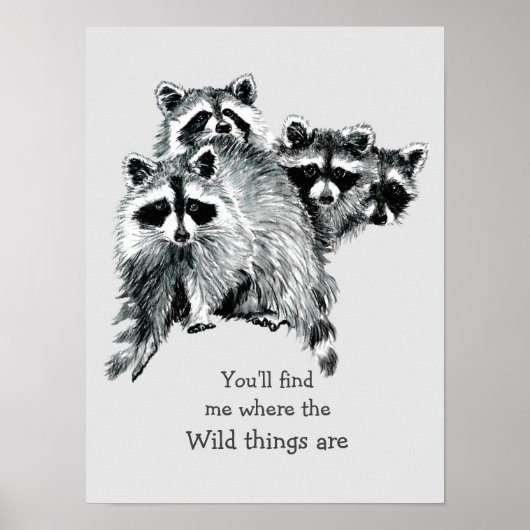 Wo die wilden Dinge sind inspirierende Raccoon Poster (Vorne)