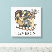 Wo die wilden Dinge sind | Kreaturen Leinwanddruck (Insitu (Holzboden))