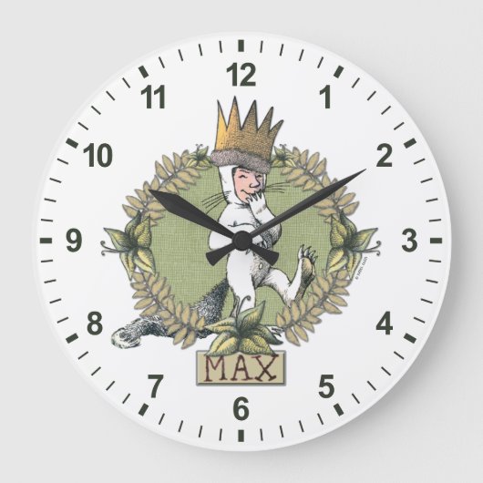 Wo die wilden Dinge sind | Max. Abzeichen Große Wanduhr (Vorderseite)