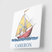 Wo die wilden Dinge sind | Max Sailing Quadratische Wanduhr (Winkel)