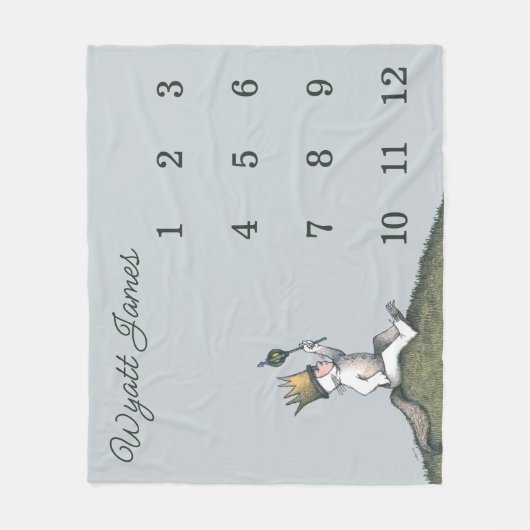 Wo die wilden Dinge sind monatliche Meilensteine B Fleecedecke (Vorderseite)