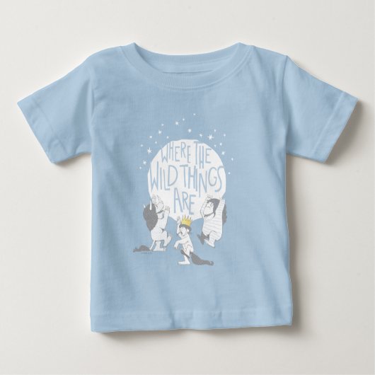 Wo die wilden Dinge sind | Mond und Stars Baby T-shirt (Vorderseite)