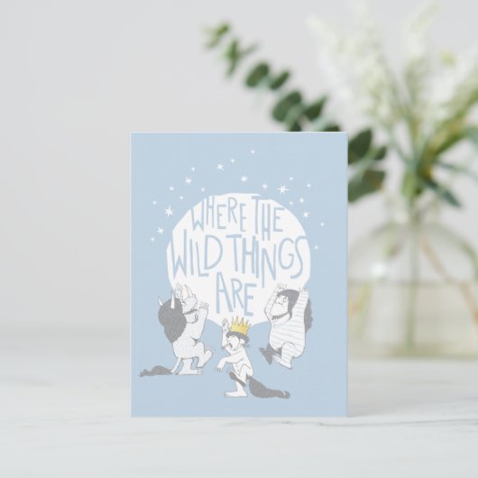 Wo die wilden Dinge sind | Mond und Stars Postkarte (Stehend Vorderseite)