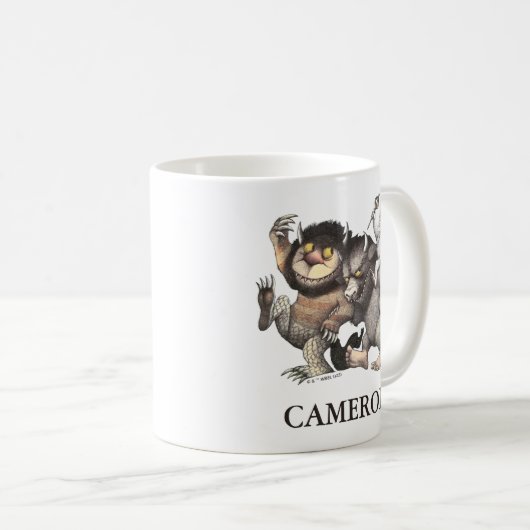 Wo die wilden Dinge sind | Name hinzufügen Kaffeetasse (VorderseiteRechts)