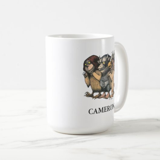 Wo die wilden Dinge sind | Name hinzufügen Kaffeetasse (VorderseiteRechts)