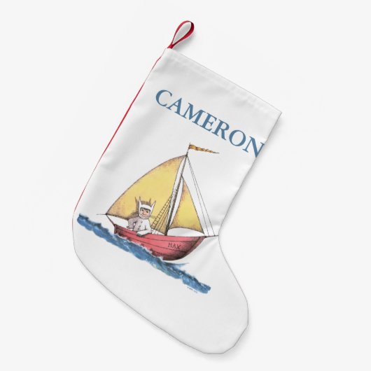 Wo die wilden Dinge sind | Name hinzufügen Kleiner Weihnachtsstrumpf (Vorderansicht (hängend))