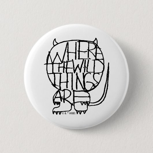 Wo die wilden Dinge sind | Wild Things Sketch Button (Vorderseite)