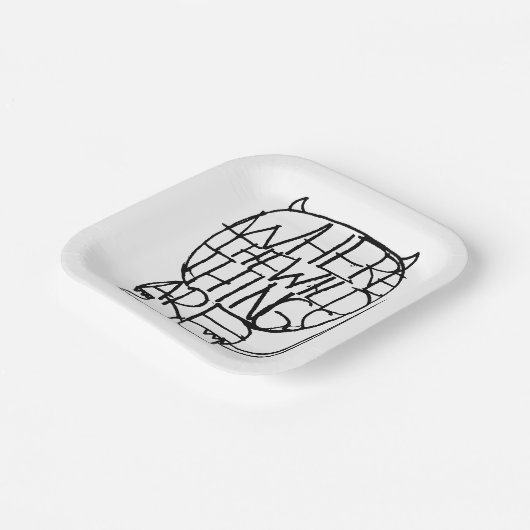 Wo die wilden Dinge sind | Wild Things Sketch Pappteller (Gewinkelt)