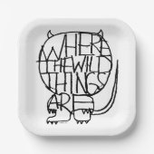 Wo die wilden Dinge sind | Wild Things Sketch Pappteller (Vorderseite)