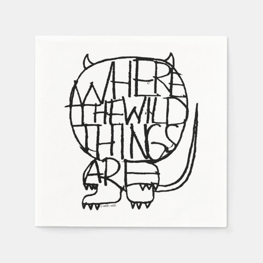 Wo die wilden Dinge sind | Wild Things Sketch Serviette (Vorderseite)