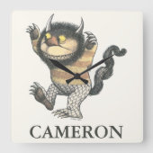 Wo die wilden Dinge sind | Wilde Dinge | Name hinz Quadratische Wanduhr (Vorderseite)