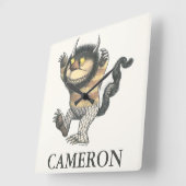 Wo die wilden Dinge sind | Wilde Dinge | Name hinz Quadratische Wanduhr (Winkel)