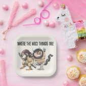 Wo die wilden Dinge sind | Zwei wilde Dinge Pappteller (Party)