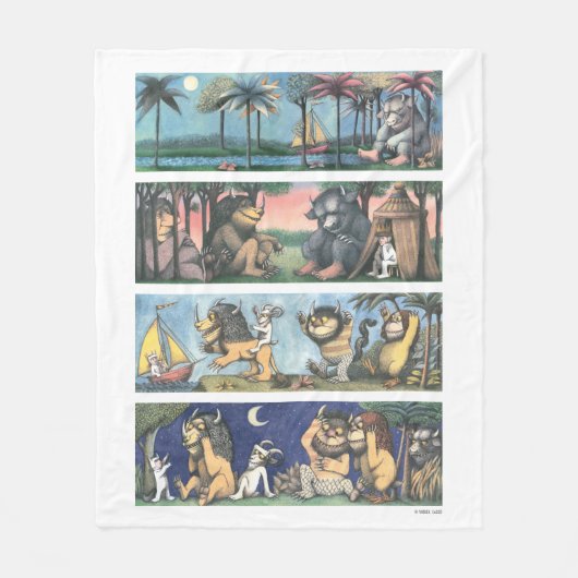 Wo die wilden Dinge Szenen sind Fleecedecke (Vorderseite)