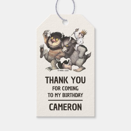 Wo die wilden Dinge Zeichen sind Geschenkanhänger (Vorderseite)