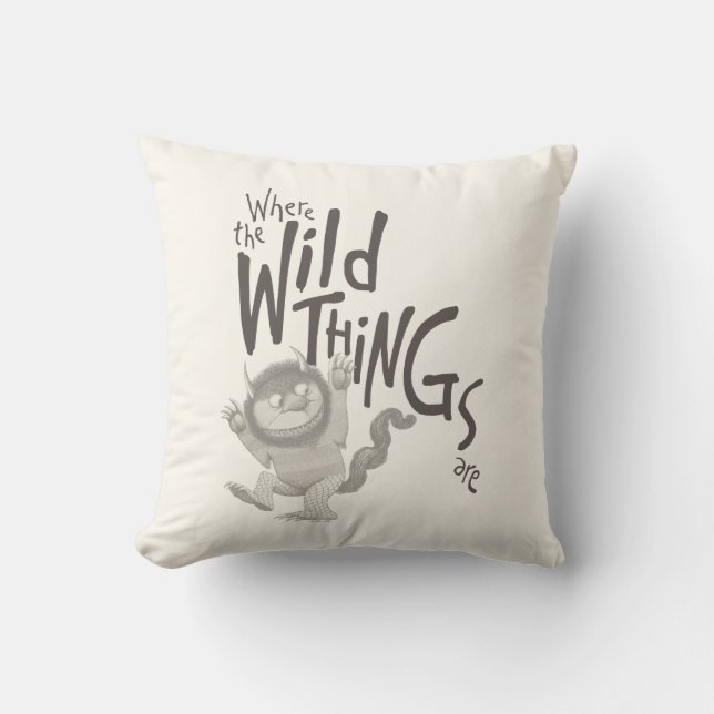 Wo die wilden Dinge zitieren Kissen (Vorderseite)