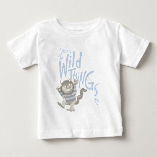 Wo die wilden Dinge zitiert werden - blau Baby T-shirt (Vorderseite)