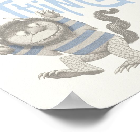 Wo die wilden Dinge zitiert werden - blau Poster (Ecke)