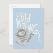 Wo die wilden Dinge zitiert werden - blau Postkarte (Vorne/Hinten)