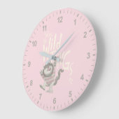 Wo die wilden Dinge zitiert werden - rosa Große Wanduhr (Winkel)
