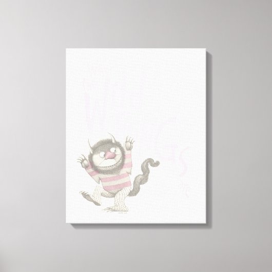 Wo die wilden Dinge zitiert werden - rosa Leinwanddruck (Vorderseite)