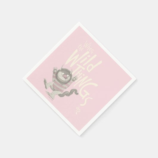 Wo die wilden Dinge zitiert werden - rosa Serviette (Ecke)
