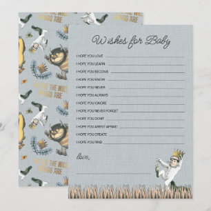 Wo die wilden Kerle wohnen Baby Shower Wünsche Mitteilungskarte