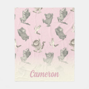 Wo die wilden Kerle wohnen Rosa Sternenmuster Fleecedecke