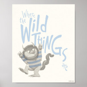 Wo die wilden Kerle wohnen Zitat - Blau Poster