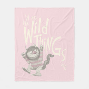 Wo die wilden Kerle wohnen Zitat - Pink Fleecedecke