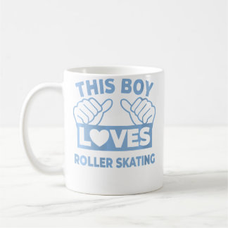 Wo dieser Junge Rollschuhlaufen liebt Rollschuhlau Kaffeetasse