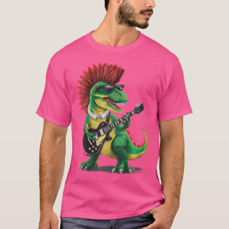 Wo Dinosaur Rock And Roll Kid Dinosaur spielt Gita T-Shirt