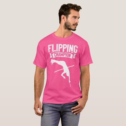 Wo Drehend Champion Pole Jumper Vault Pole Vaulti T-Shirt (Vorne ganz)