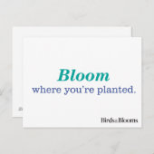 Wo du gepflanzt bist postkarte (Vorne/Hinten)