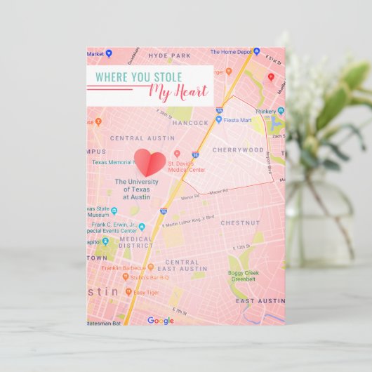 Wo du mein Herz gestohlen hast I Valentine persona Karte (Stehend Vorderseite)