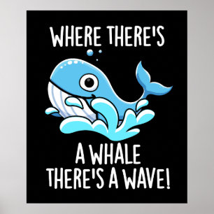 Wo ein Wal ist, da ist auch eine Welle Dunkler Hin Poster