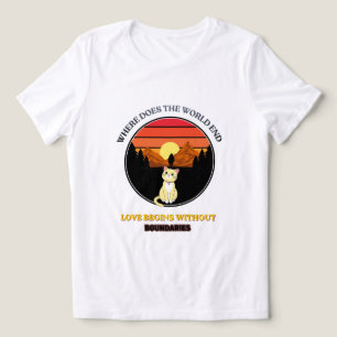 Wo endet die Welt Süße Katze Retro-Sonnenunterga Tri-Blend Shirt