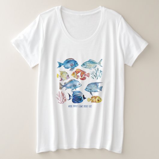 Wo Energie fließt Große Größe T-Shirt (Design vorne)