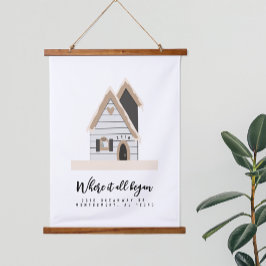 Wo es begann Spezielle Paare für das benutzerdefin Wandteppich Mit Holzrahmen