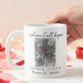 Wo es begann: Valentinstag-Verlobungsgeschenk Kaffeetasse