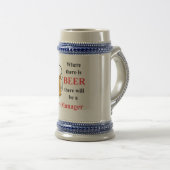 Wo es Bier - Geschäftsleiter gibt Bierglas (VorderseiteRechts)