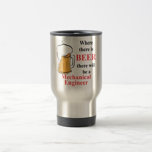 Wo es Bier - Maschinenbauingenieur gibt Reisebecher (Mittel)