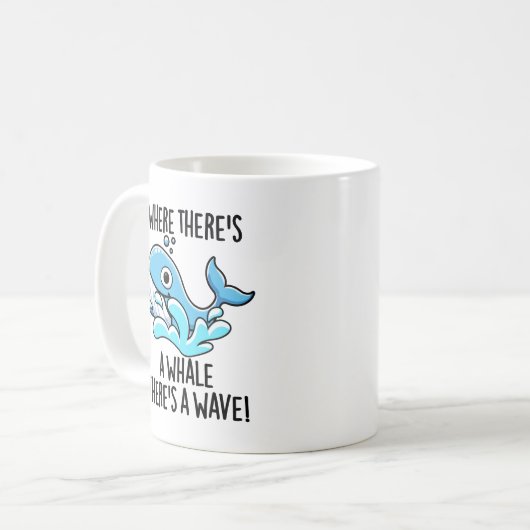 Wo es einen Wal gibt, gibt es ein gewölbtes, sonni Kaffeetasse (Vorderseite Links)