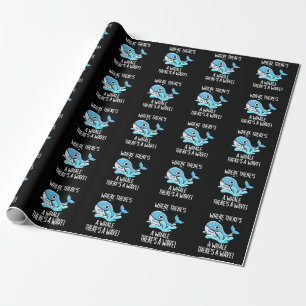 Wo es einen Wal gibt, gibt es einen wave Dark BG Geschenkpapier